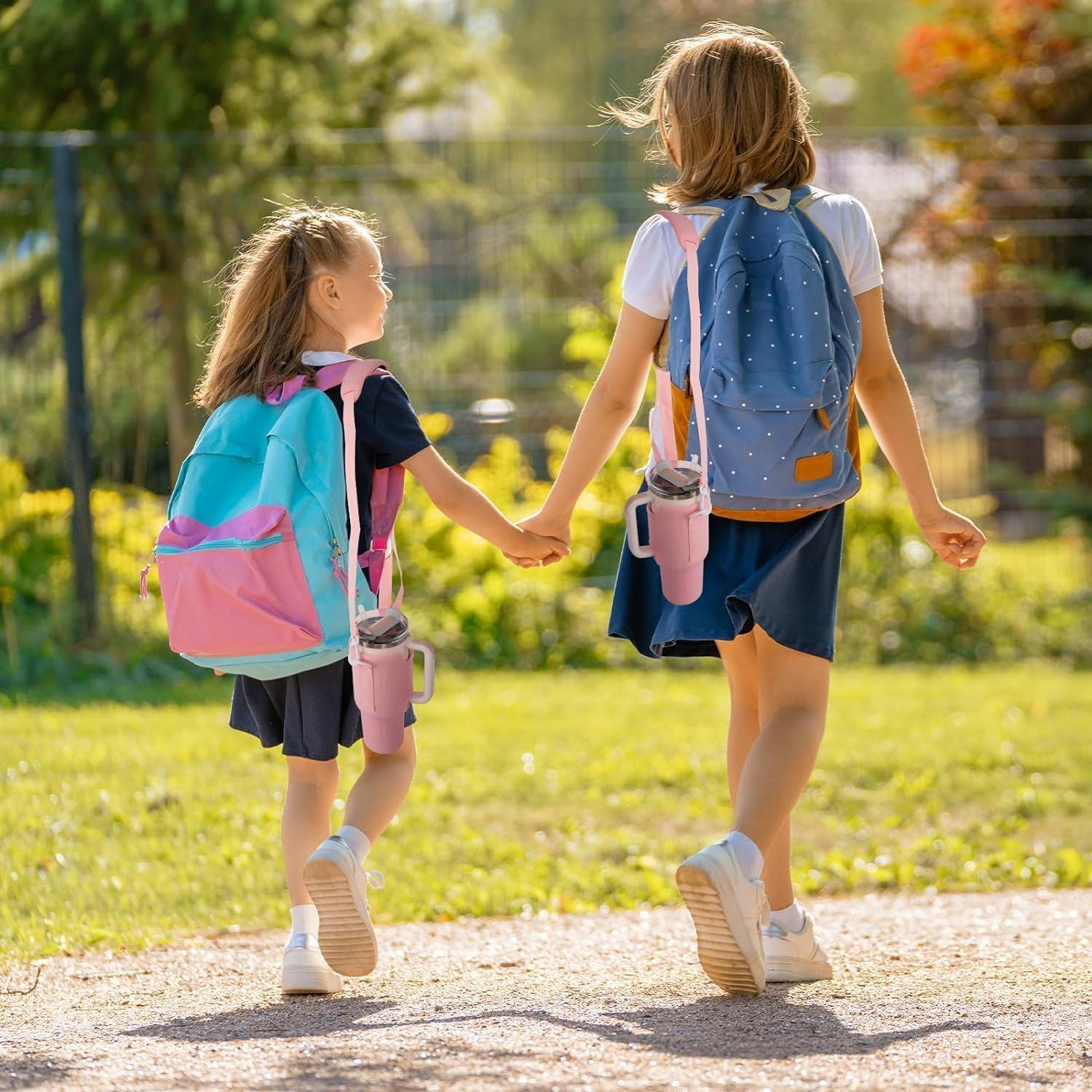 Water Bottle Bag for Stanley 40 Oz Tumbler with Handle, Stanley Cup Accessories with Adjustable Shoulder Strap, Straw Cover & Carrier Clip for Walking Hiking Camping image number 4