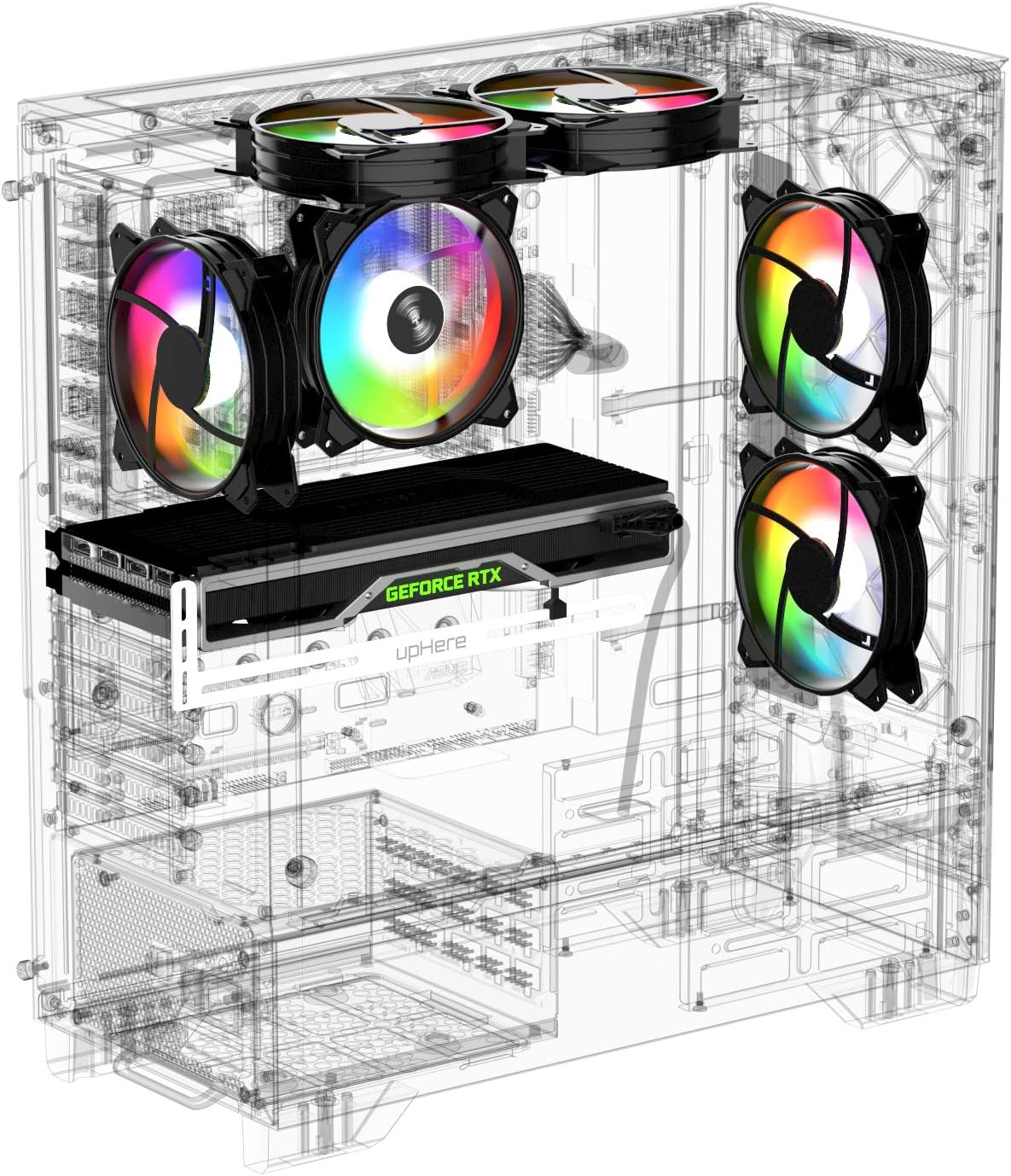 Uphere White Graphics Card GPU Brace Support /Holster Bracket, Anodized Aerospace Aluminum, Single or Dual Slot Cards-(Gl04) image number 6