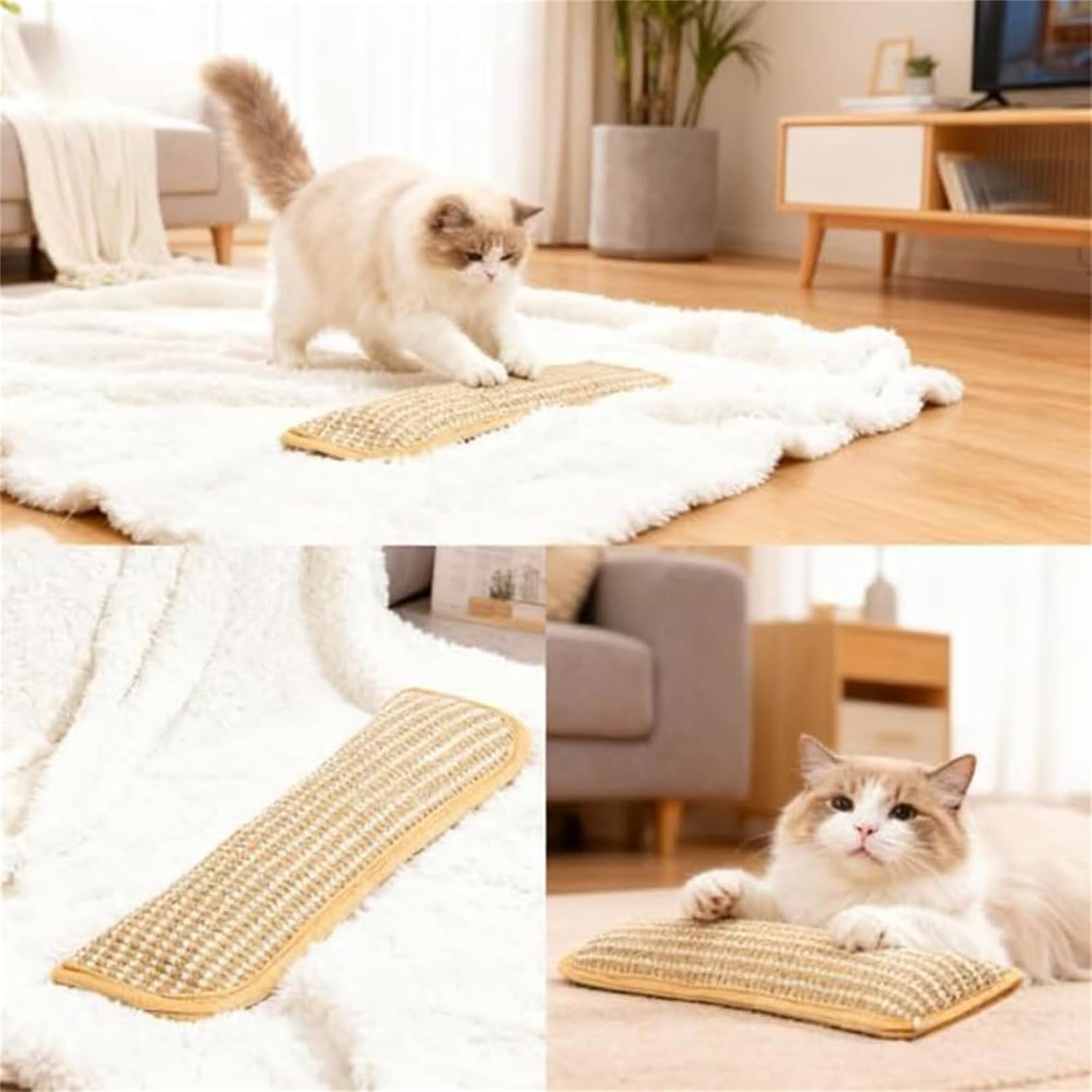 3Pcs Catnip Kicker Pillow, Catnip Toys for Indoor Cats, Sisal Scratching Pad, Bite Resistant Kitten Teething Toys, Interactive Cat Nip Kicker Toy for Anxiety Relief (2Pcs) image number 6