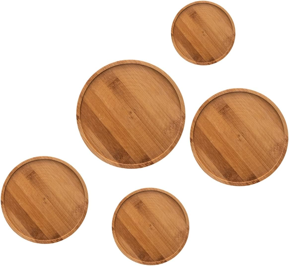BUTIFULSIC 5Pcs Bamboo round Plant Pot Trays Set for Indoor and Outdoor Gardening, Potted Plant Flowerpot Bottom Trays Multiple Sizes (6.5Cm to 12Cm) Suitable for Succulent and Bonsai Pots image number 6