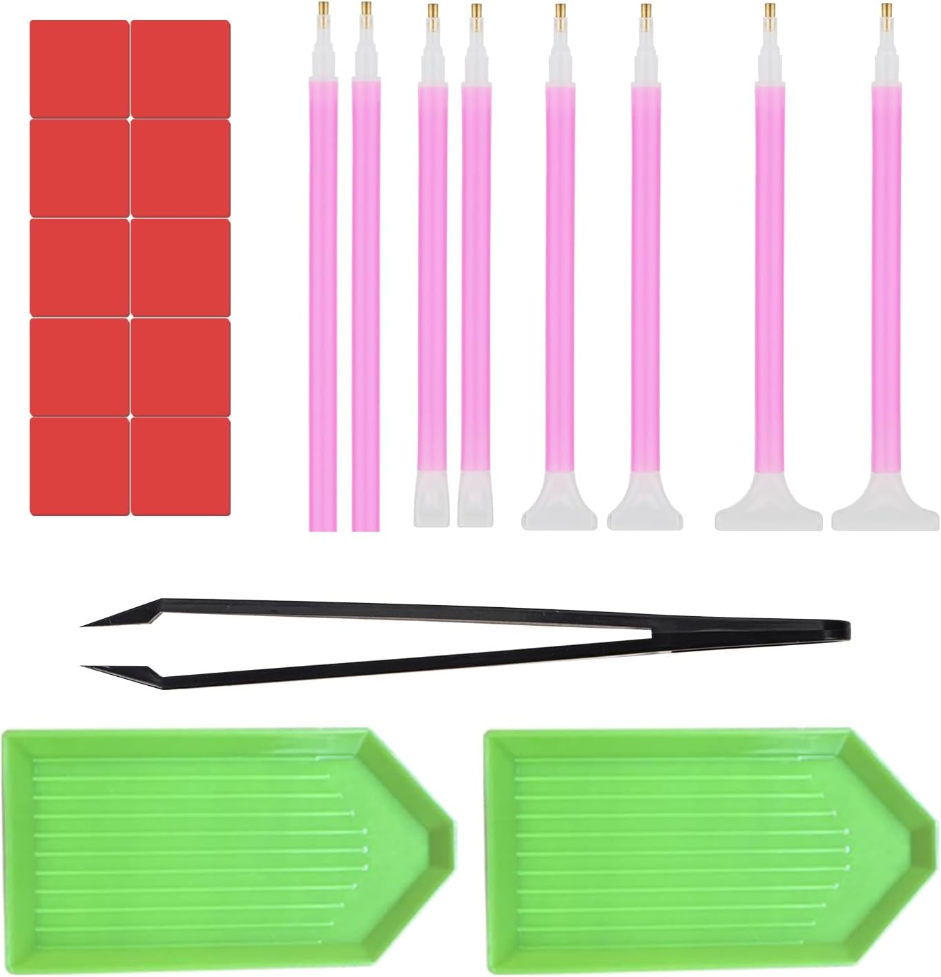 21Pcs DIY Diamond Painting Tools and Accessories, Include Rhinestone Painting Pens Clay Tweezers Plastic Tray Jewel Painting Supplies for Quickly Pick up Beads Gems Crystals Art Craft Painting image number 6