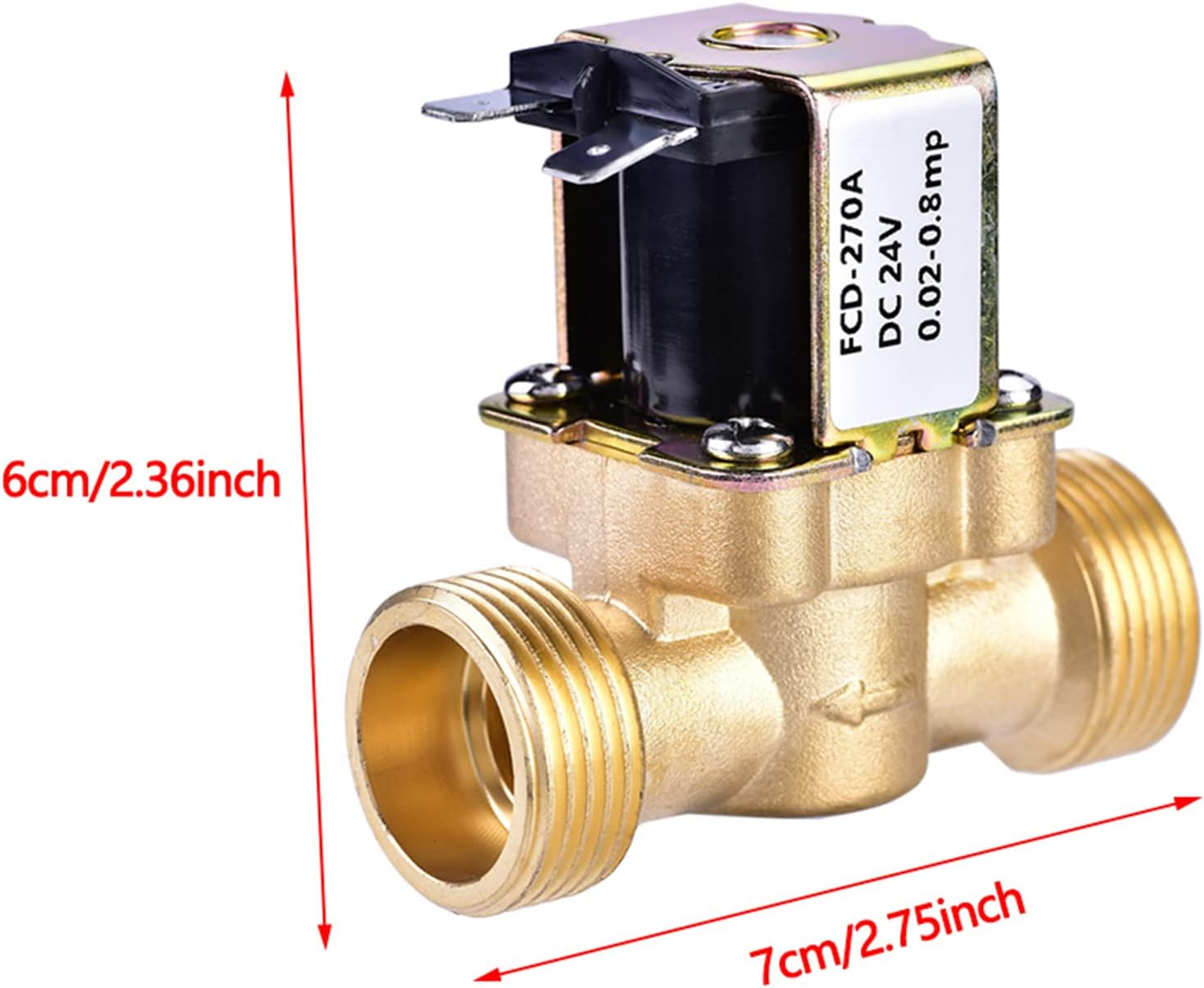 3/4 Brass Electric Solenoid Valve, DC 24V Normally Closed Water Inlet Switch Quick Connect Water Solenoid Valve Electric Solenoid Magnetic Valve for Water Control image number 1