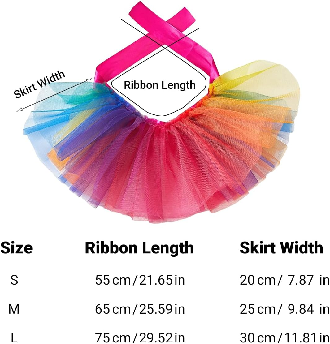 AIMALL Shiny Tulle Pet Tutu, Colorful Dog Holiday Dress, Blue and Color Available, Sizes S to L image number 2
