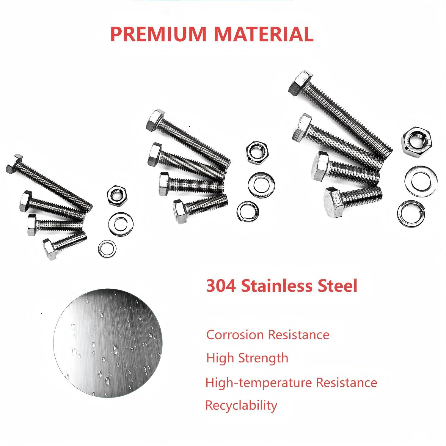 510PCS Hexagon Nuts, M4 M5 M6 Machine Screws with Lock & Flat Washers, Screws Bolts and Nuts Assortment Kit, Grade 10.9 Alloy Steel Hex Socket Button Head Black image number 6