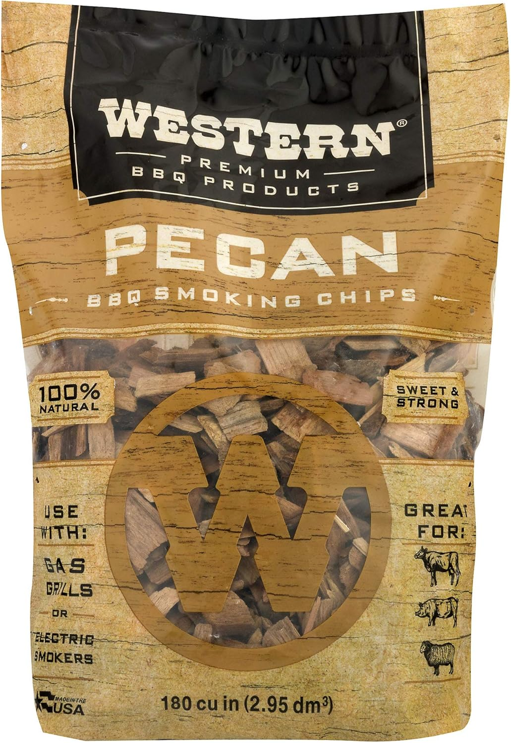 Western Mesquite BBQ Smoking Wood Chips, 180 Cubic Inches image number 5