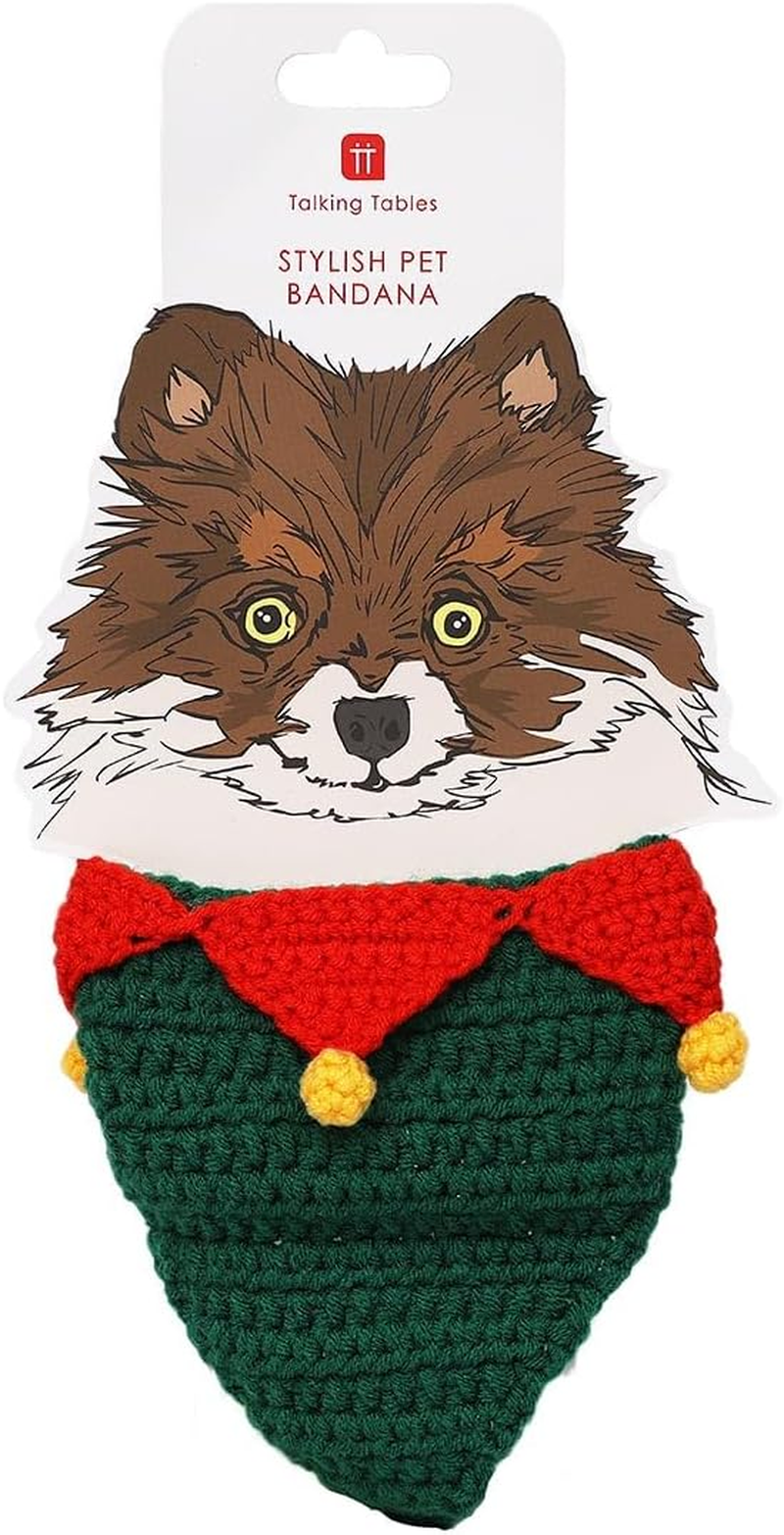 Talking Tables Christmas Dog Bandanas, Kerchiefs for Pets - Triangle Scarves for Dogs, Cats and Puppies Costume, Washable Accessories with Santa Designs Clothing & Accessories for Dogs