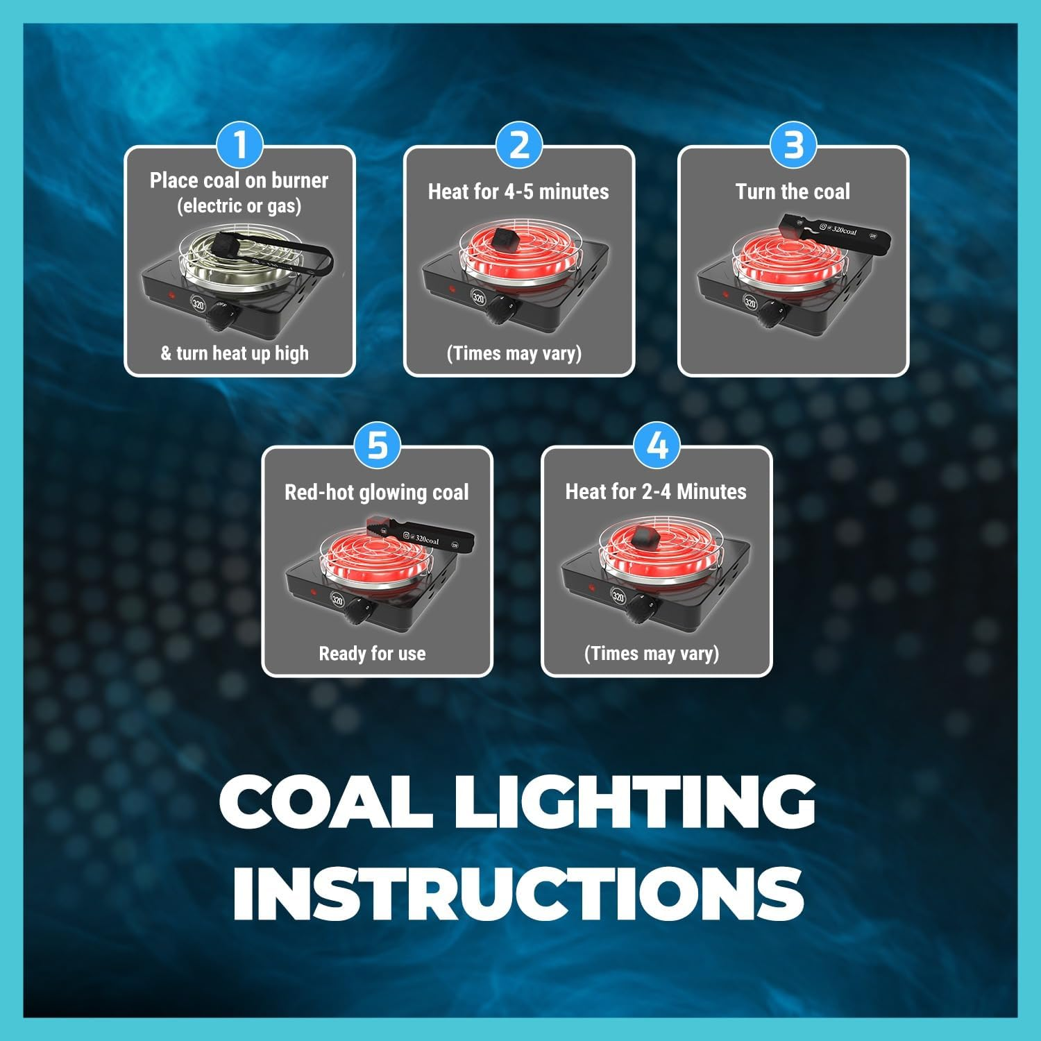 Premium Coconut Shisha Charcoal Coal (22Mm Cubes) for Hookah BBQ 1 Kg - 96 Pieces - Nicotine Free image number 2