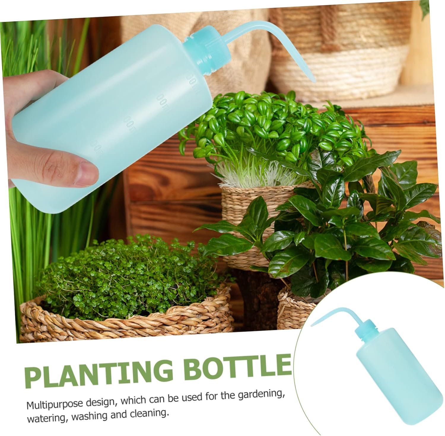 VANZACK 2Pcs Portable Plant Watering Bottles 500Ml Squeeze Spray Bottles for Garden and Household Use Blue Gardening Accessory Multi-Function Water Supply image number 6