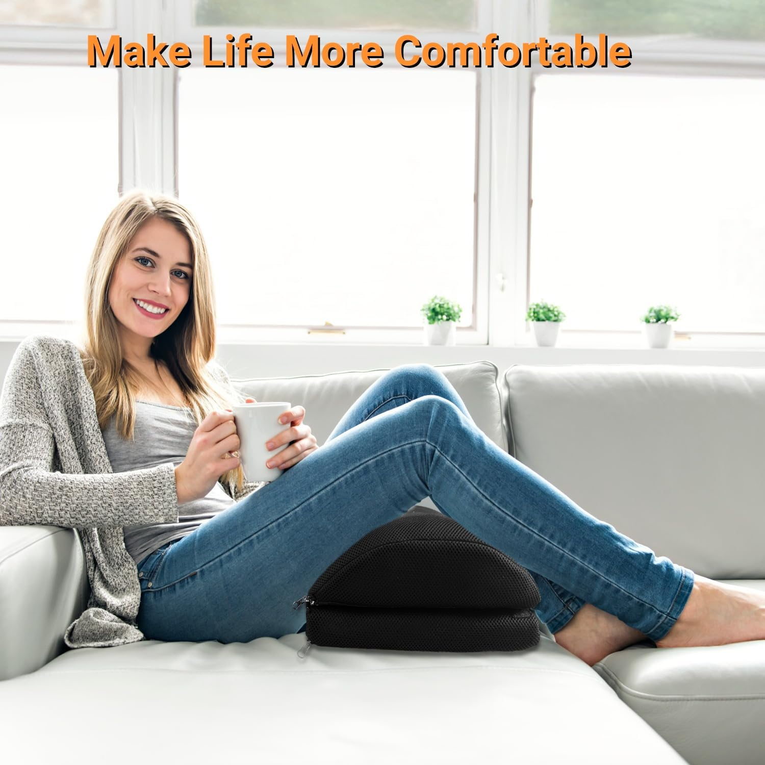 Simofuze Foot Rest under Desk, Ergonomic Footrest, Foot Pillow with Memory Foam, Adjustable Detachable Cushion, Desk Foot Rest with Anti-Slip Cover, Foot Stool for Office, Home and Gaming