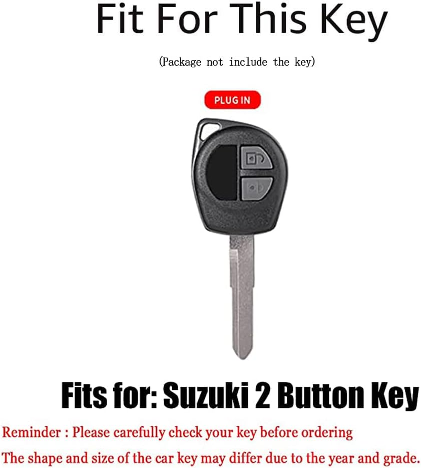 Ontto TPU Car Key Fob Cover Fit for Suzuki Swift SX4 Liana Alto Vitara JIMNY for Opel Agila B for Nissan Pixo Key Case Key Bag Shell Keyring Key Holder Keychain Accessories - Black image number 3