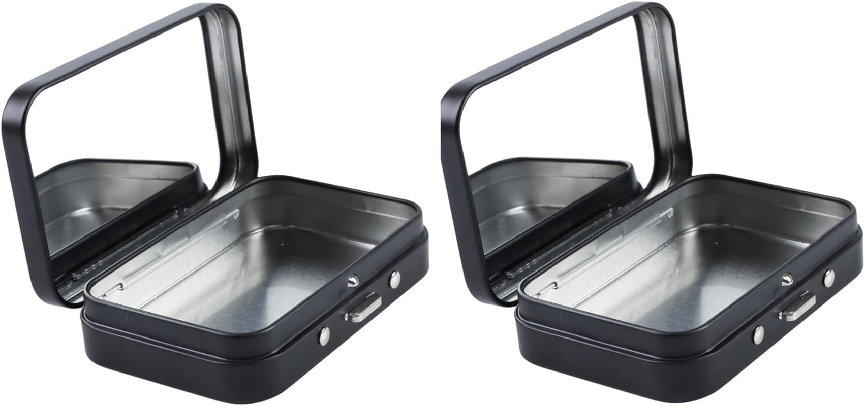 2Pcs Dental Floss Picks Dispenser, Portable Dental Floss Case with Mirror, Quick Refill Floss Pick Holder Storage Case for Travel Purse Accessories (Black)