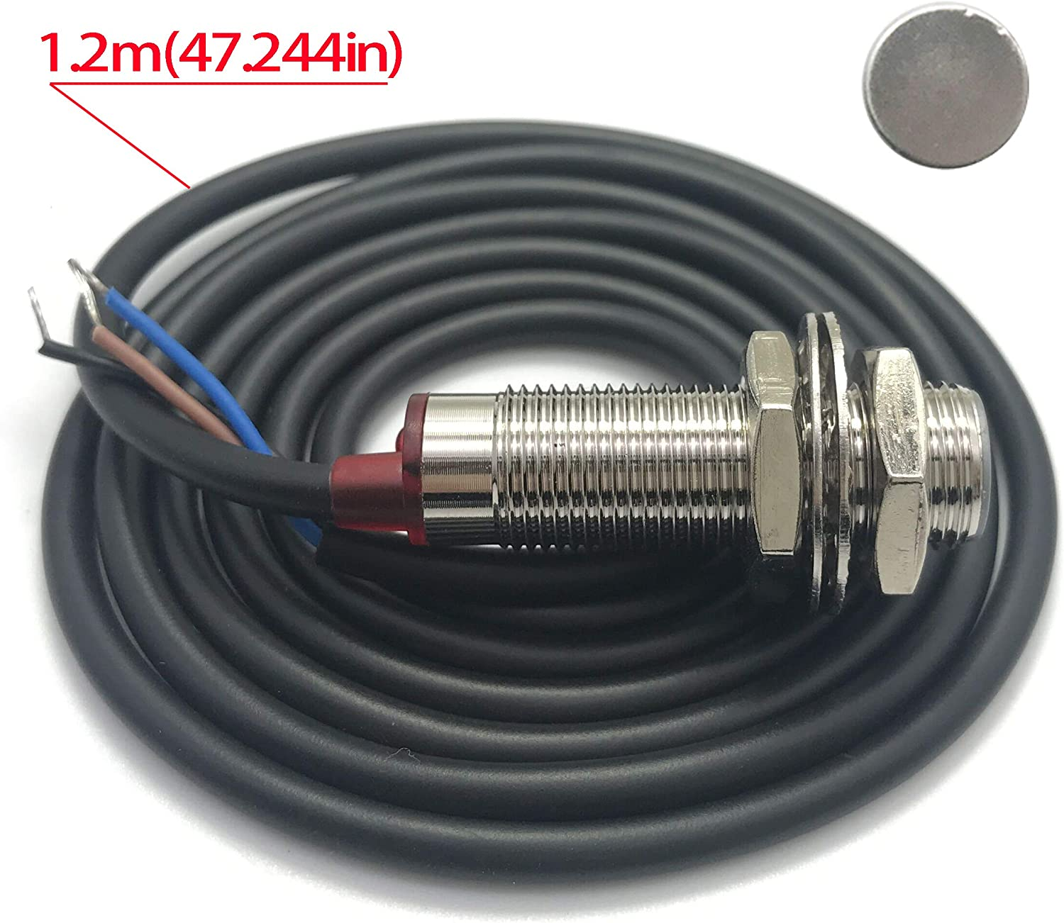 DIGITEN 4 Digital LED Tachometer RPM Speed Meter+Hall Proximity Switch Sensor NPN Blue image number 4