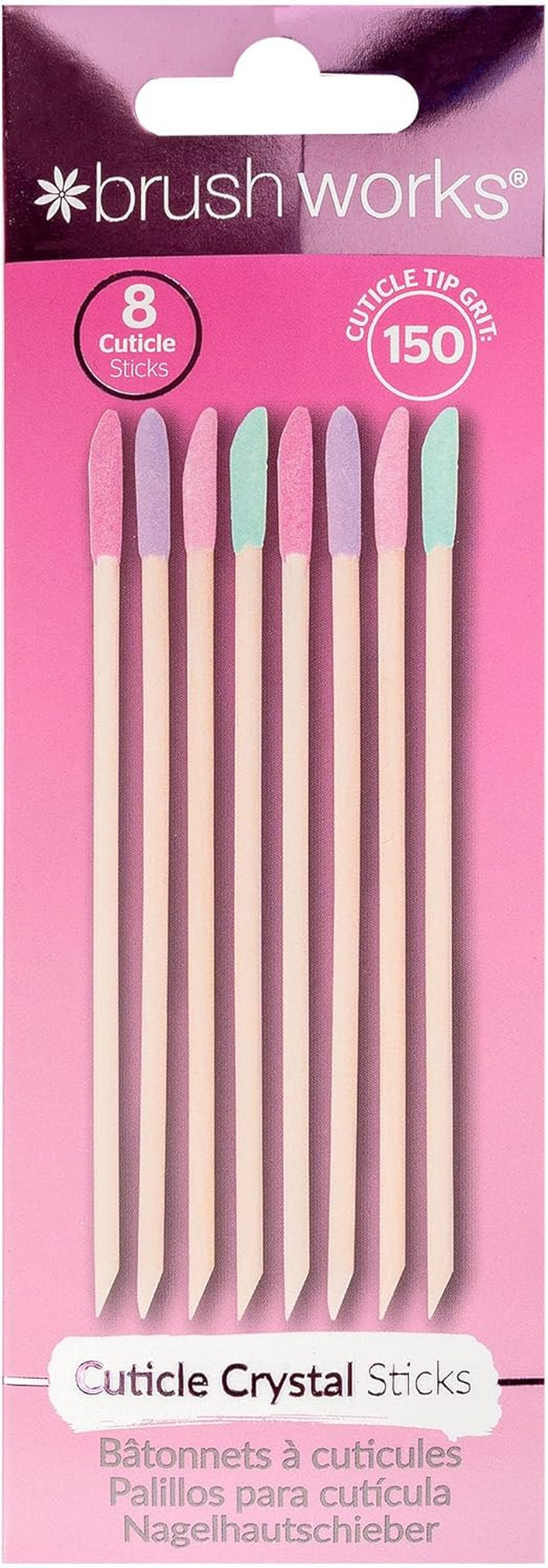 Brushworks Cuticle Crystal Sticks - 8 Pack