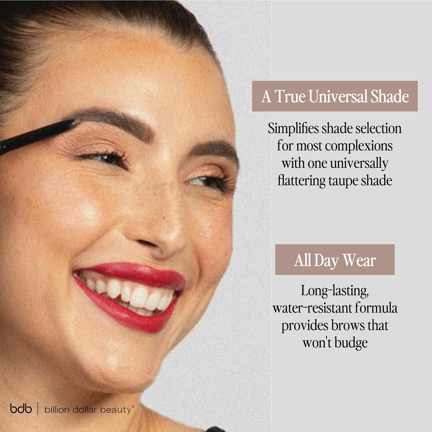 Billion Dollar Brows Universal Eyebrow Pencil &ndash; Dual-Ended Design with Precision Tip & Spoolie, Matte Finish, Waterproof, Easy to Use, Vegan & Cruelty-Free for Perfectly Defined Brows image number 5