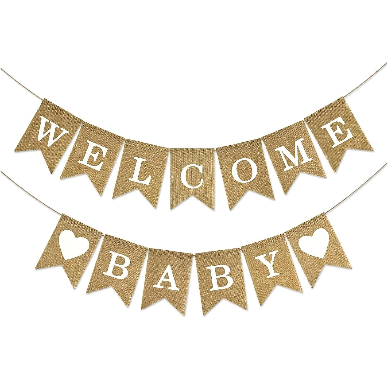 Pre-Strung Welcome Baby Burlap Banner Baby Shower Sign for Backdrop Baby Arrival Banners Gender Reveal Party Decorations image number 3