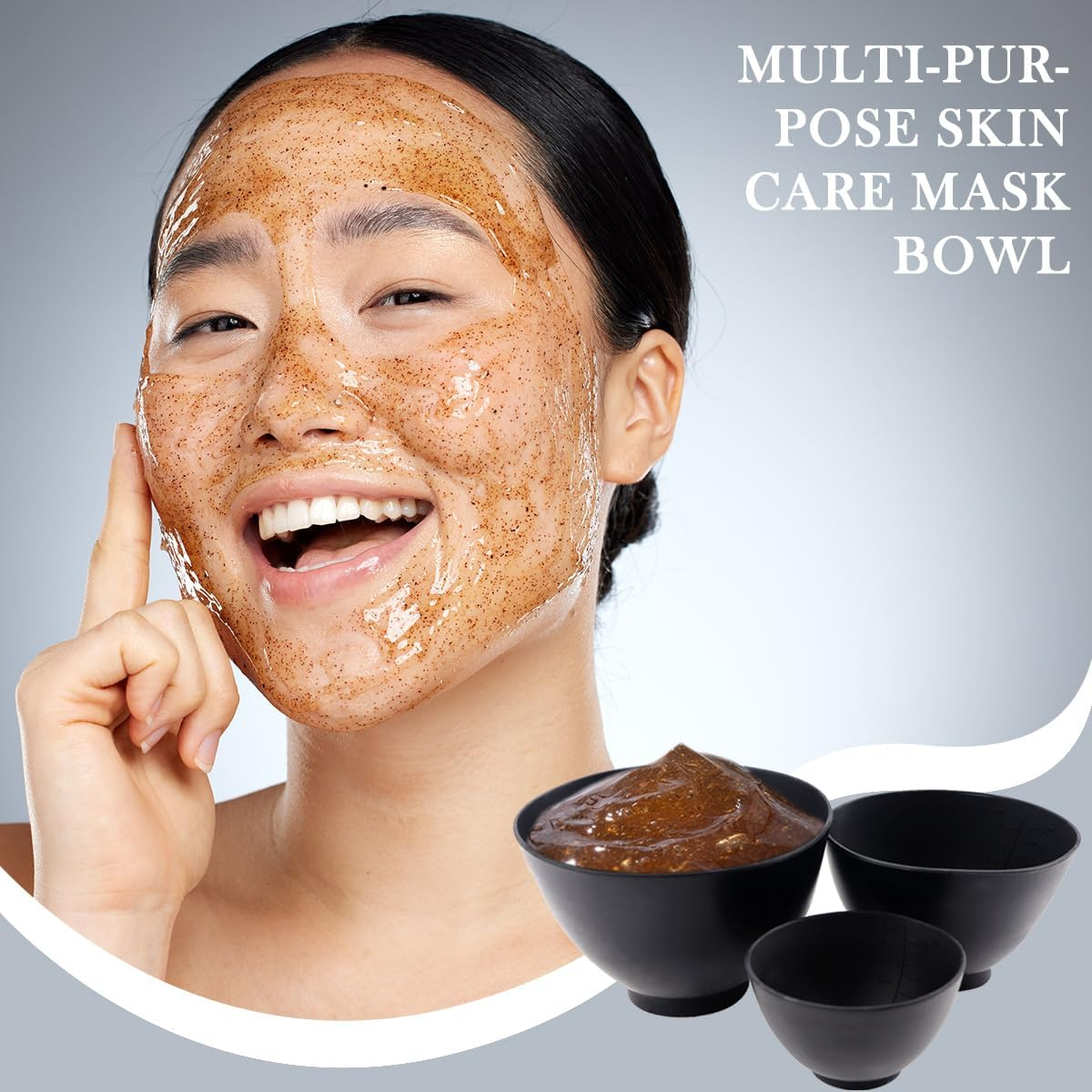 ZJIVQO 3Pcs Home Use Microwavable Silicone Facial Mud Bowl for Facial Mask Silicone Facial Bowl Set Facial Mask Mixing Bow Beauty for Personal Home Use Professional Beauty Salon Use image number 1