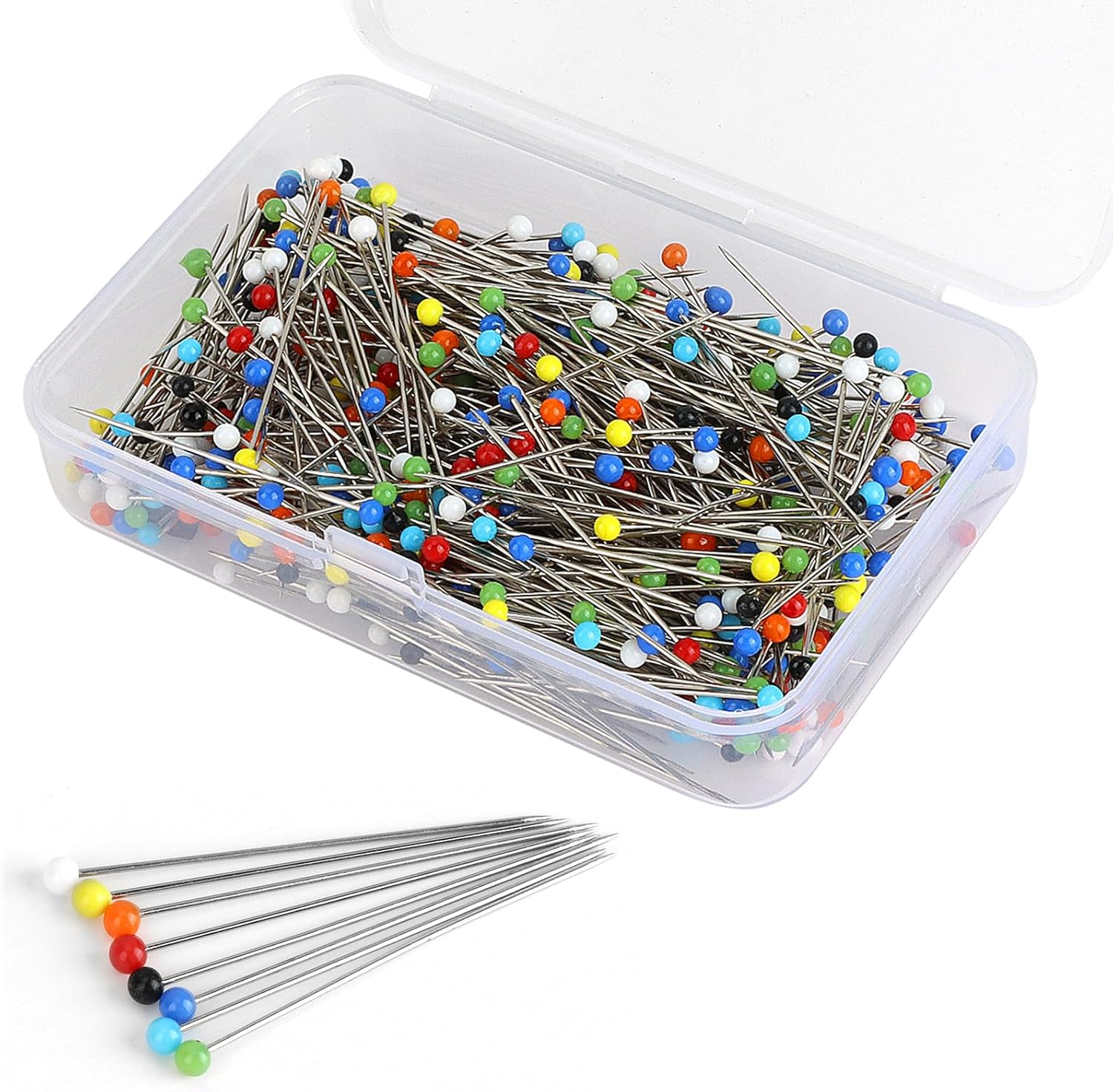 Ozessence 500 Pcs Sewing Pins for Fabric, 3.8Cm Stainless Steel Multicolor Sewing Pins for Quilting Crafting Fabric & DIY Decoration for Tailor Handicraft Enthusiasts image number 5