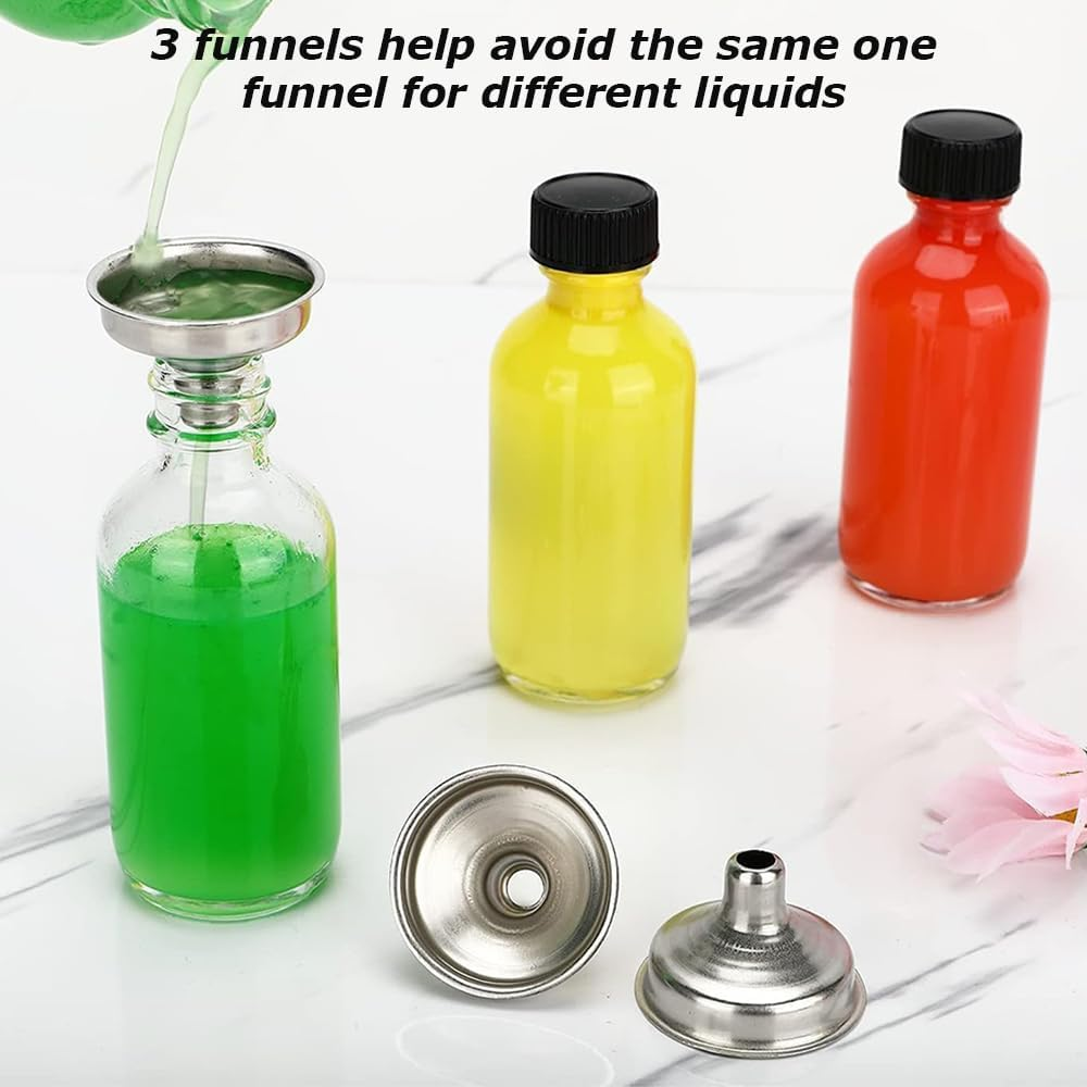 12 Pack Glass Bottles,Glass Bottle with Accessories,Wellness Shot Bottles,Liquid Storage,Mini Travel Jar,For Diy Essential Oils, Perfumes, Whiskey and Juices image number 6