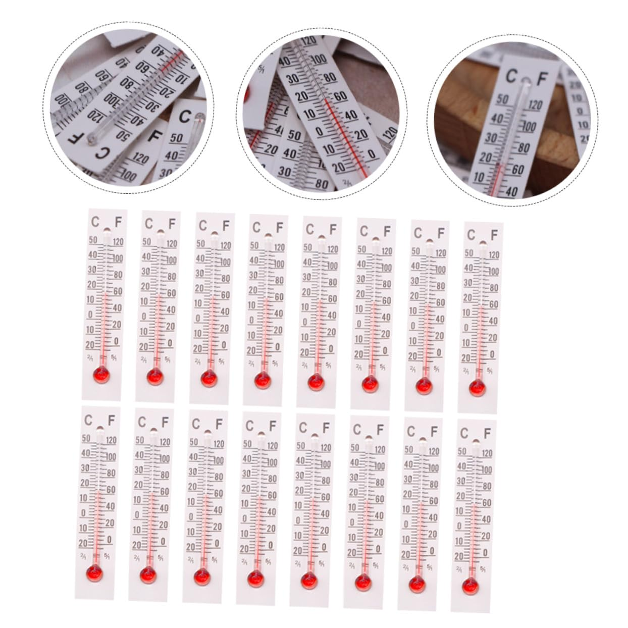 STAHAD 25Pcs Miniature Thermometer Model Plastic and Paper Temperature Gauge Figures Smooth Surface for Pretend Play Bedroom Decor Micro Landscaping Props image number 4