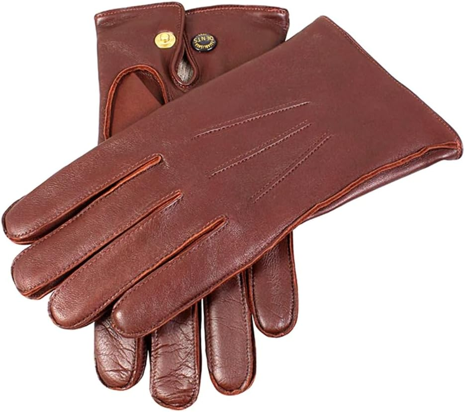 Dents Men'S Classic Leather Gloves with Wool Lining, English Tan, Size 9 image number 4
