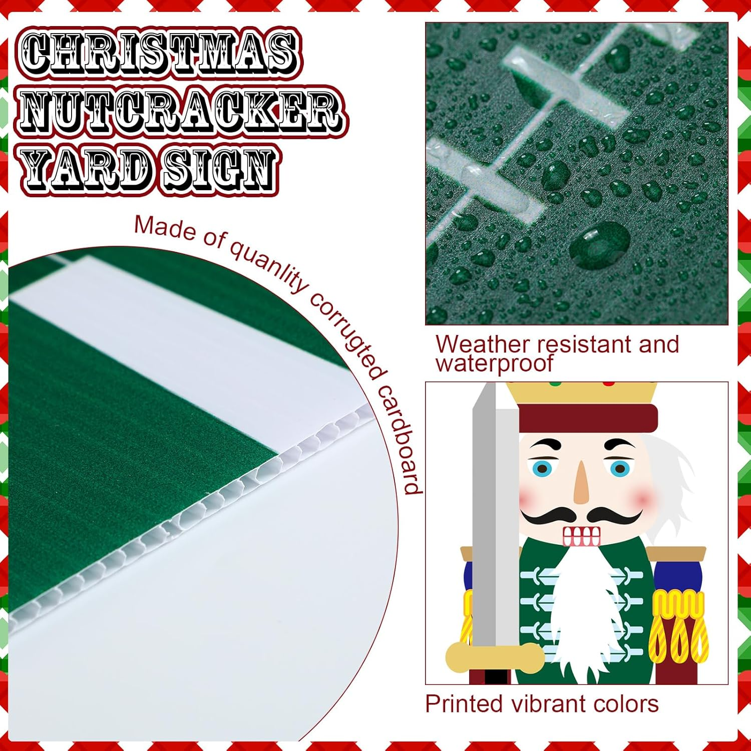 Soaoo 4 Pcs Large Christmas Nutcracker Yard Sign with Stakes 39.4 Inch Christmas Nutcracker Decorations Outdoor Holiday Giant Nutcracker Garden Decor for outside Xmas Courtyard Lawn Party Supplies image number 4