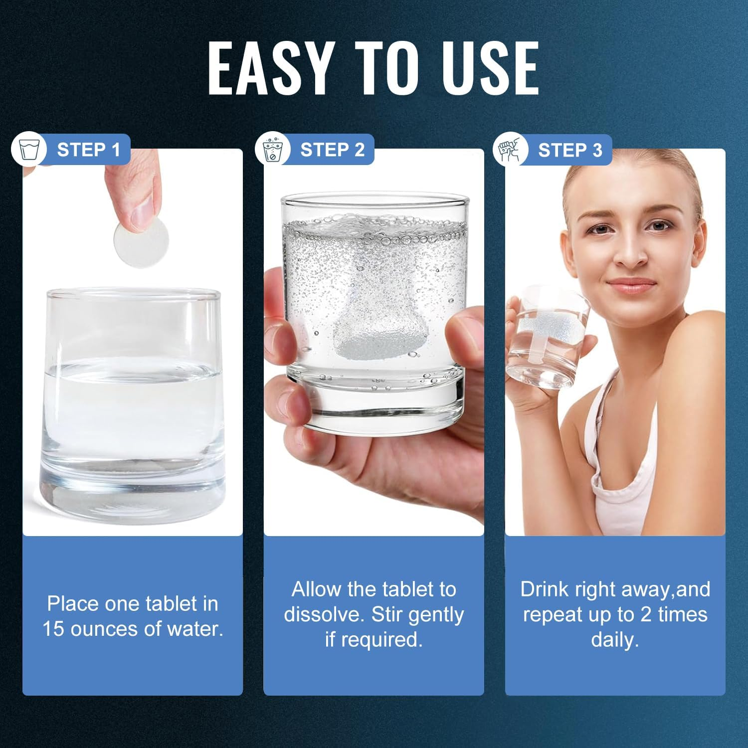 Hydrogen Water Tablets, 180 Count | Hydrogen Tablets Helps Brain Function & Cognitive Support | Non-Gmo, Vegan, Gluten-Free, Easy to Use image number 3