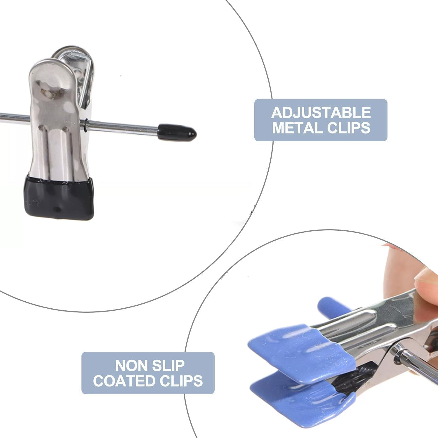 3 Pack Skirt Pants Hanger with Adjustable Clips,H HOME-MART 4 Tier Chrome with Black Vinyl - Non-Slip- Closet Storage Organizer Space Saving (Pants Skirt Hangers) image number 1