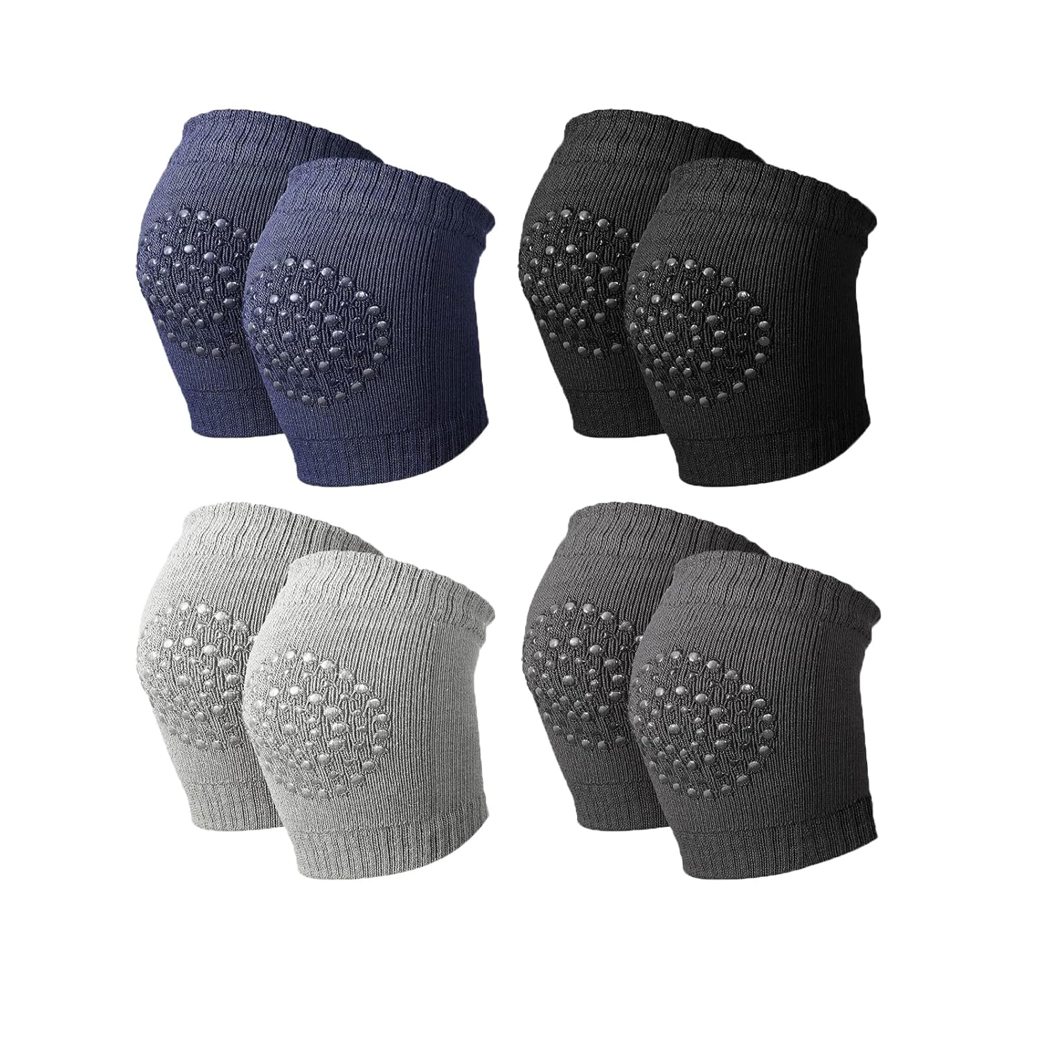 4 Pairs Baby Knee Pads for Crawling, Non-Slip Anti-Slip Knee Pads, Comfortable & Breathable Design, Essential Baby Crawling Gear for Toddlers, Compatible with Most Babies | Haheihei