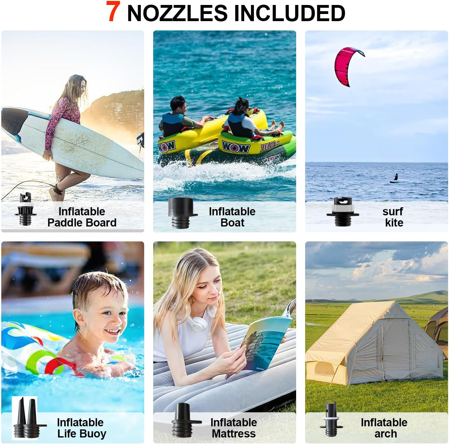 BOSETEN Paddle Board Pump, SUP Electric Air Pump, Deflation Function,Auto-Off,12V DC Car Connectorfor Inflatable Stand up Paddle Board, Kayaks, Boats, Inflators, Paddleboards image number 4