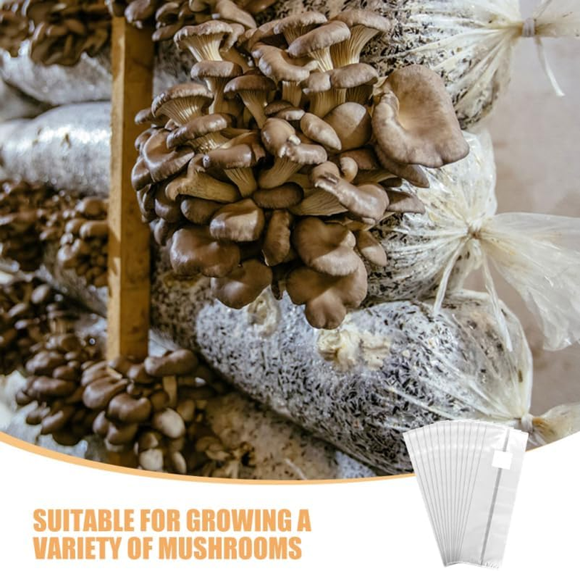 TOYANDONA 20Pcs Small Mushroom Growing Bags with Microporous Breathable Membrane for Indoor Gardening Compact Space-Saving Design Ideal for Home Greenhouse and Farm Cultivation image number 2