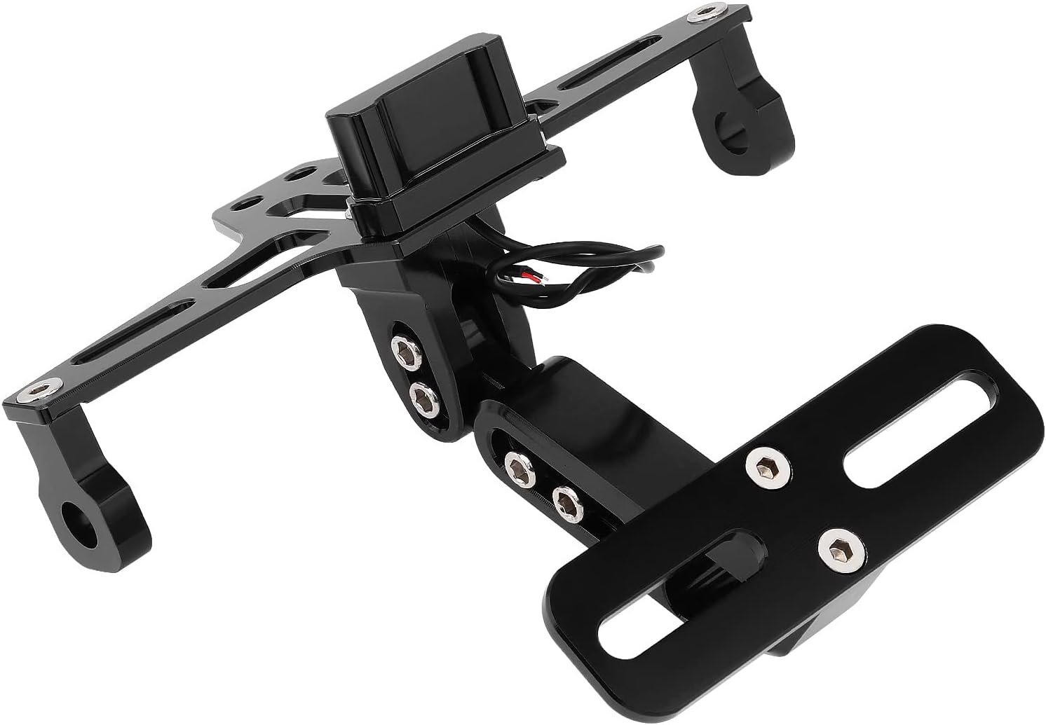 Windance Motorcycle License Plate Bracket,Universal Adjustable Fender Eliminator Kit, CNC Aluminum Tail Tidy Holder with LED Light (Black) image number 3