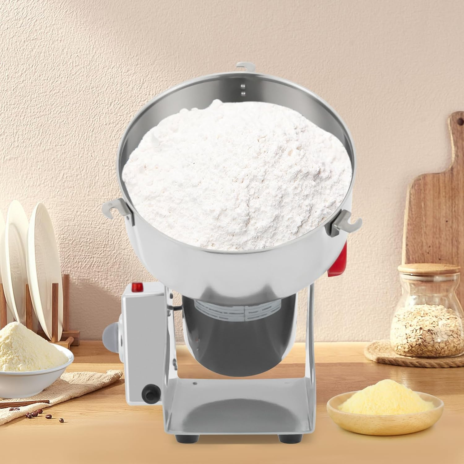 Electric Grain Mill Grinder, 2500G High Speed 304 Stainless Steel Grain Grinder, 4500W Electric Grain Grinding Machine for Grains, Millet & Spices - Spice Grinders for Commercial & Home Use image number 5