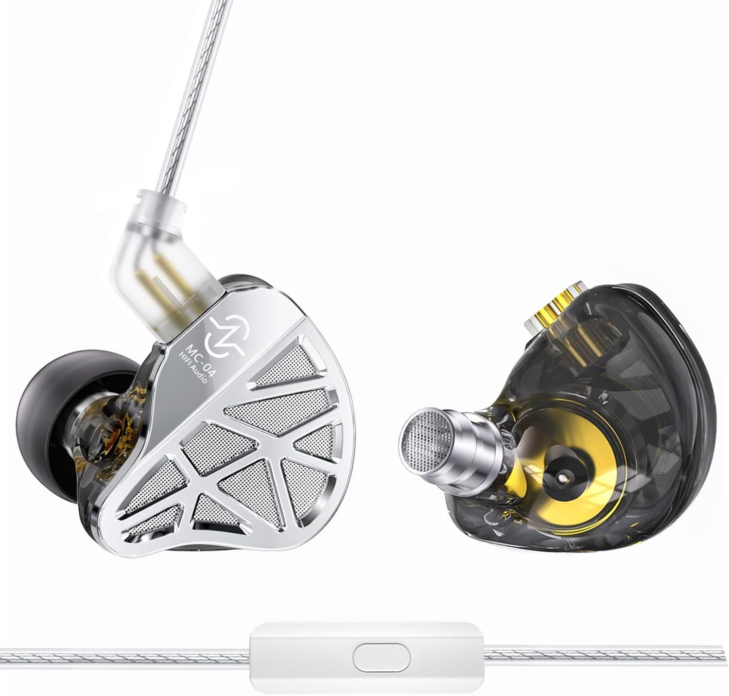 KEEPHIFI CCZ MC04 1DD 1BA Wired Headphones In-Ear Monitors for Musicians, IEM Headphones with 10 Mm Large Sound Cavity, Composite Magnetic, Clear Sound, Comfortable Gaming Earphones with Durable