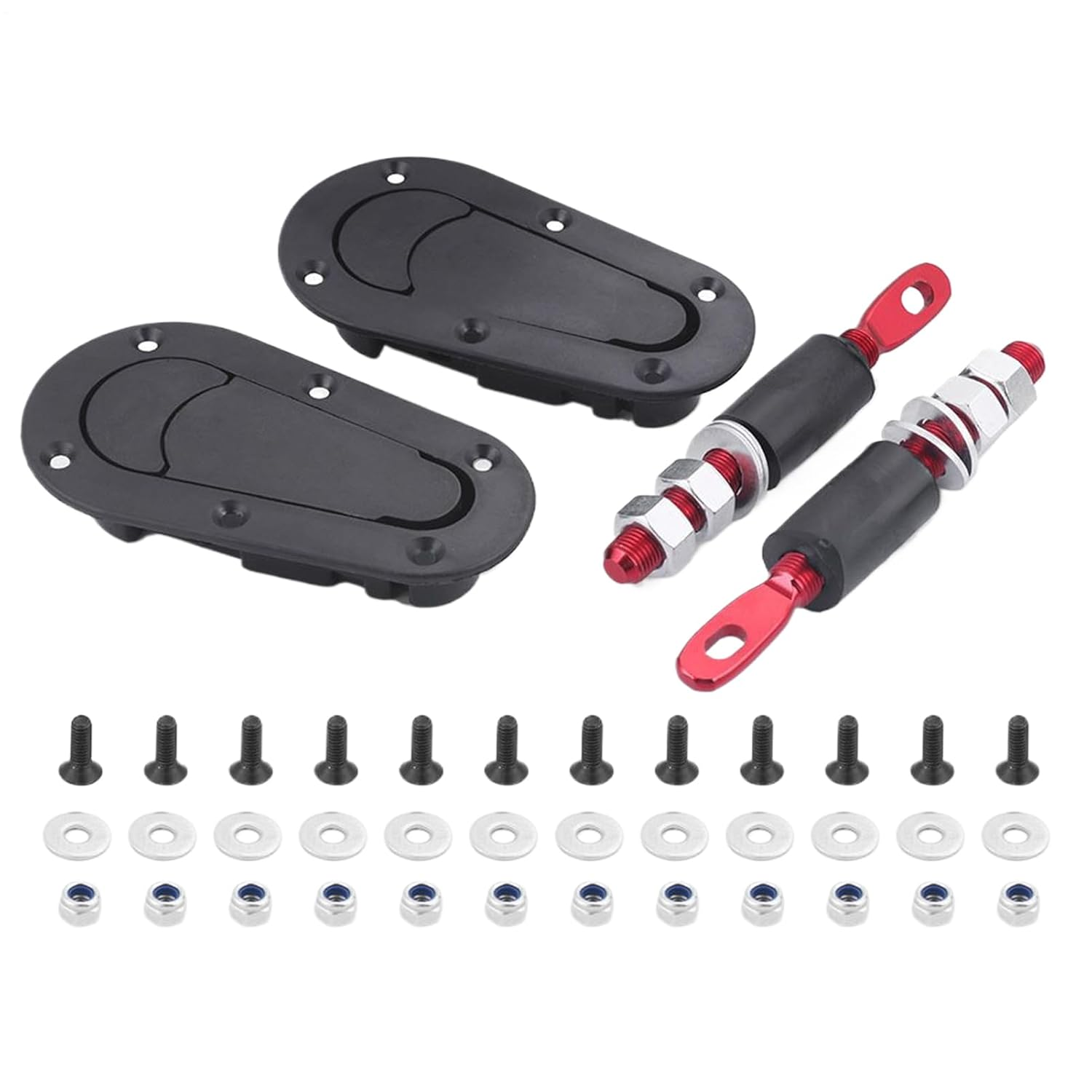 Hood Pin Kit - Flush Mounted Hood Pins,Quick Release Lock Fasteners Spacers Cover for Bumper Engine Bonnet Plate Truck Automotive