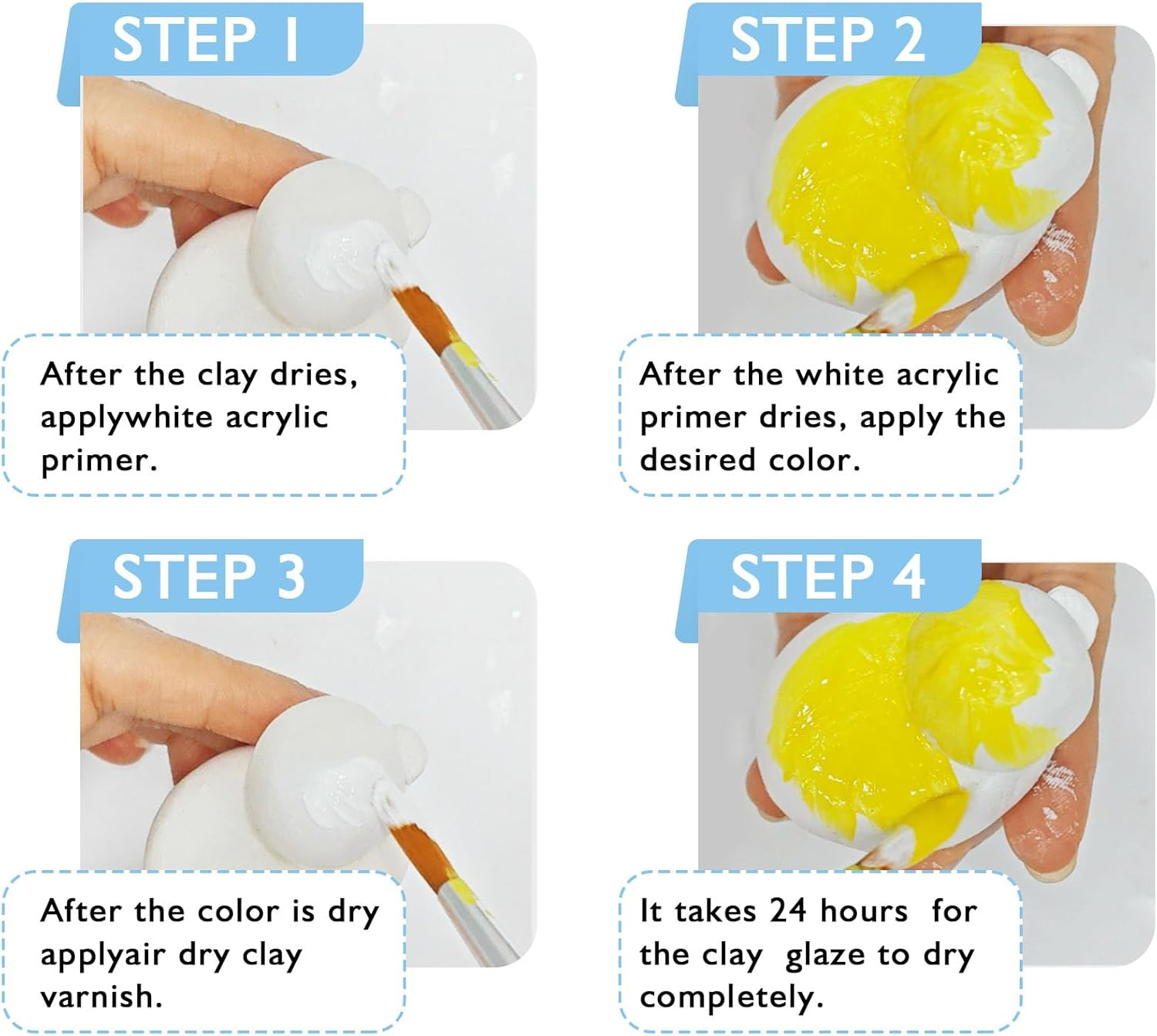 200Ml Air Dry Clay Varnish，Air Dry Clay Sealant for Airdry Clay，Air Dry Clay Glaze Can Not Only Used to Prevent Clay Cracking, Scratches, and Wear,It Can Also Having a Glossy Glaze Effect (Gloss) image number 1