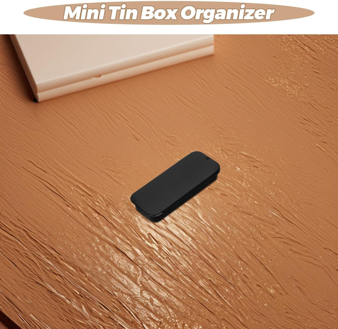 Sliding Cover Iron Box 6Pcs Portable Storage Container for Solid Perfume Game Finger Set and Small Items Black image number 1