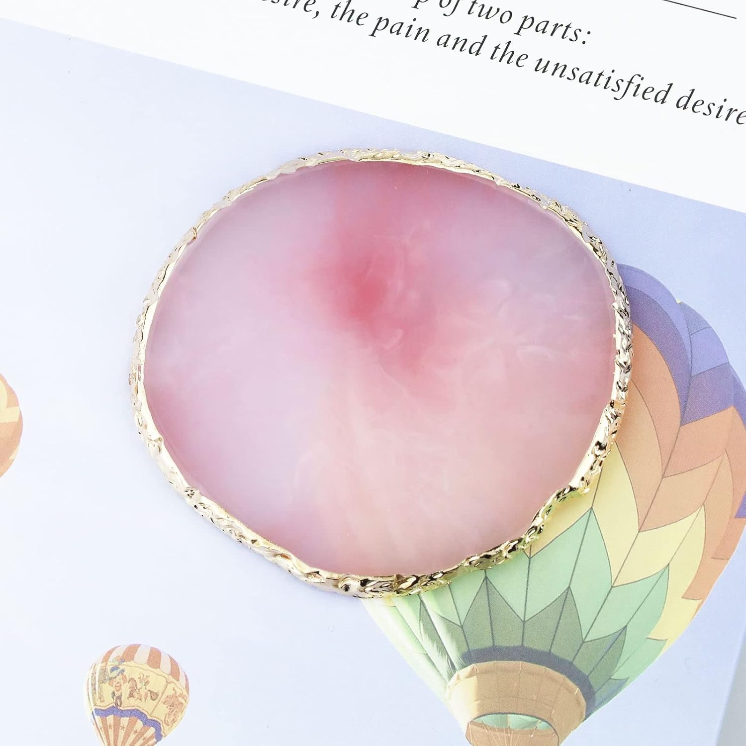 Resin Nail Art Palette, Nail Polish Color Mixing Palette Nail Painting Display Tray Nail DIY Supplies (Pink) image number 6