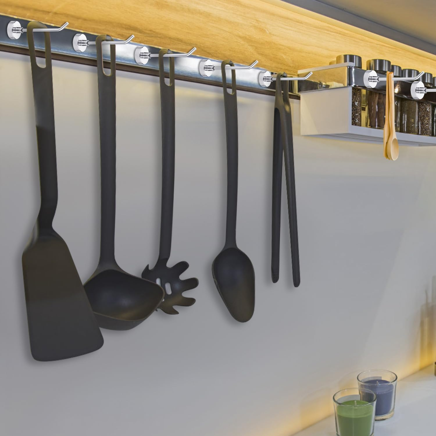 6Pcs Magnetic Hooks, 1.7 Lb Heavy Duty Magnet Hooks 3 Inch Long Magnetic Hooks for Hanging Strong Magnetic Hanger for Cruise Cabins, Towel, Grill, Fridge, Kitchen, Garage, Workplace (Silver) image number 6