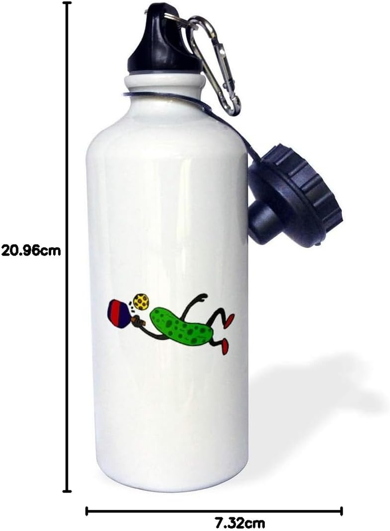 3Drose Funny Leaping Pickle Playing Pickleball - Sports Water Bottle, 21Oz (Wb_203781_1) image number 1