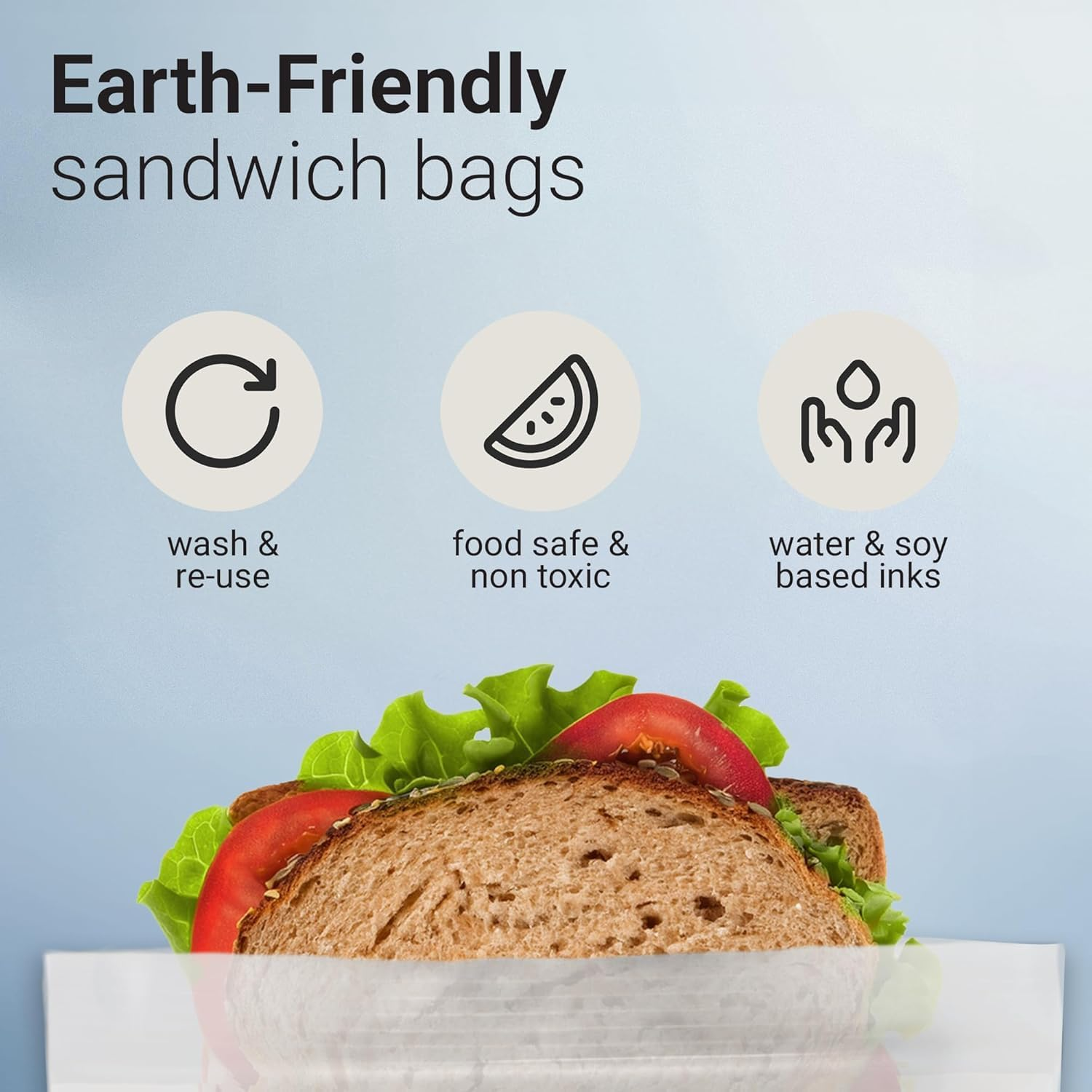 Compostable Food Storage Bags Freezer and Leak Proof, Seal Well for Fruit,Food and Vegetable Plant-Based Bpa-Free (M-Sandwich Bag) image number 5