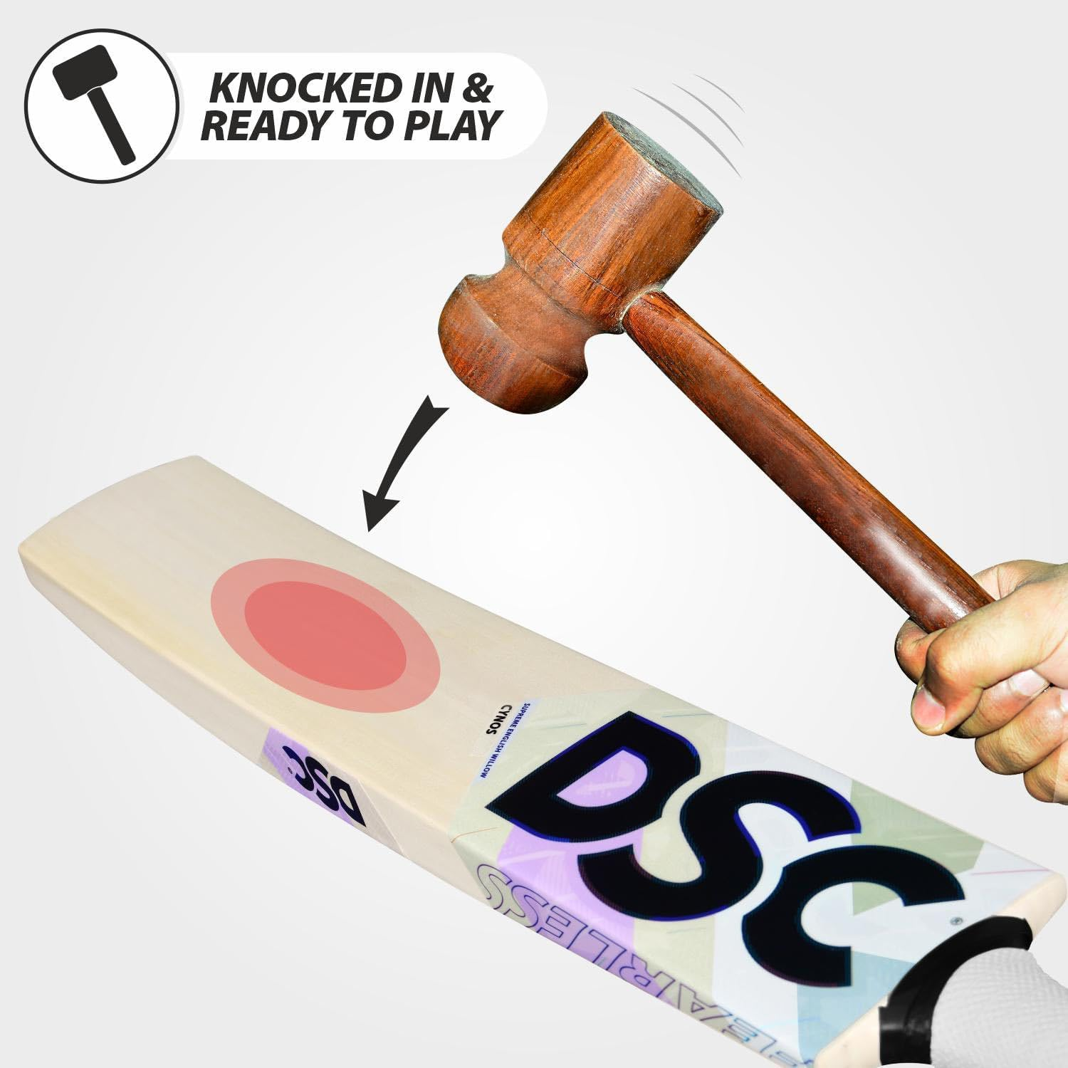 DSC Cynos 5050 English Willow Cricket Bat | Color: Beige | Size: Compact | Material: English Willow | Weight: 1080-1120Gm | Powerarc Bow Face Profile | Boasts Massive Edges