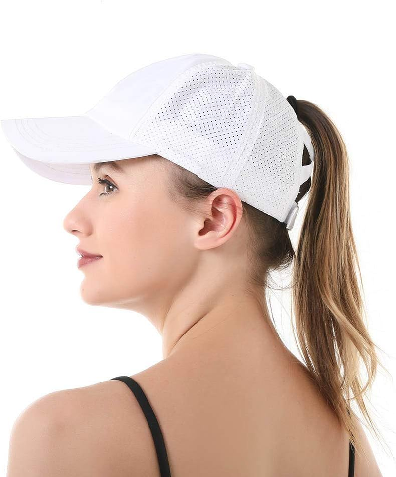 TOPTIE Criss Cross Ponytail Baseball Cap Mesh Quick-Dry Mesh Cooling Ponytail Hat for Women Outdoor Sports-Navy image number 6