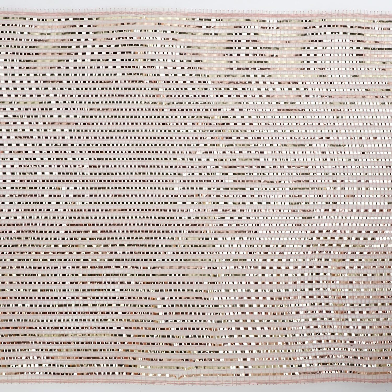 MEEDEE Rose Gold Deco Mesh 10 Inch Wide Ribbon for Christmas Tree, Metallic Mesh Basic Ribbon for Wreath, Wedding, Garland, Staircase, Mailbox Swag Decorating (30 Feet) - Gold Champagne image number 2