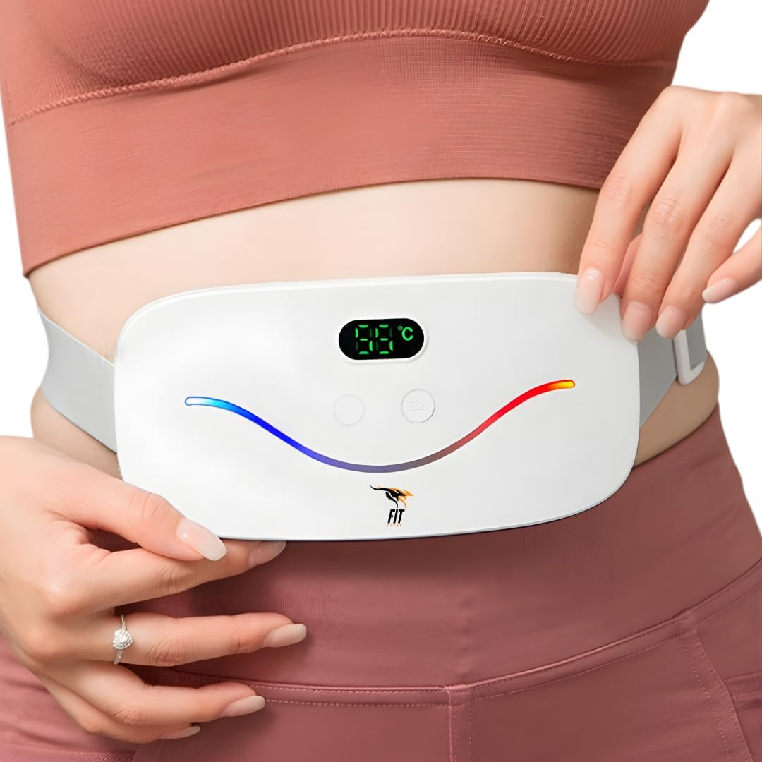 Heating Pad for Cramps, Cordless Portable Menstrual Heating Pad for Pain Relief with 4 Heat Levels and 4 Vibration Massage Modes, Fast Back or Belly Heating, Ideal Gifts for Women, Girls (White) image number 5