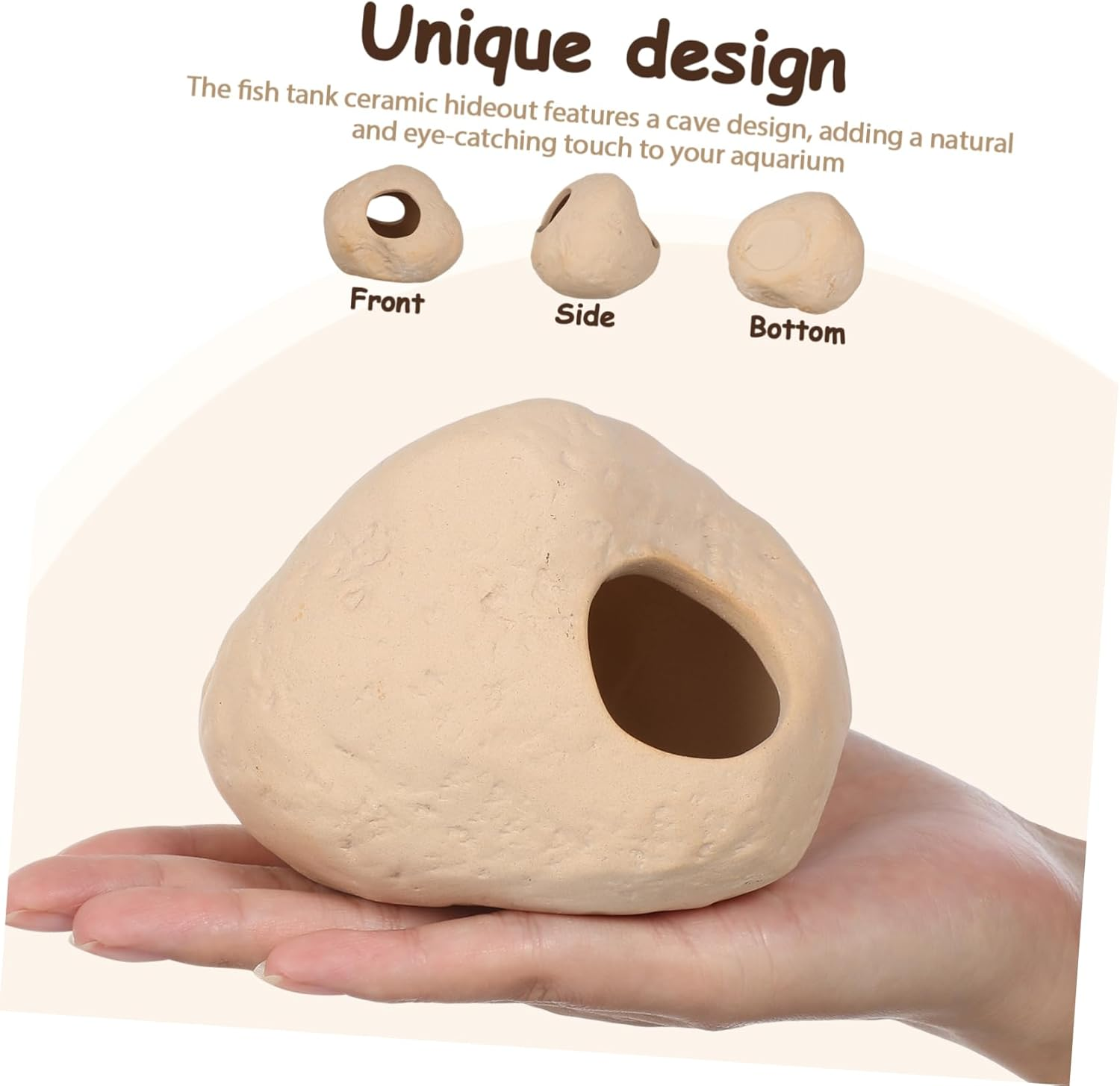 Hohopeti Stone Fish Tank Decor Hideout Cave for Fish Aquarium Versatile Pet Shelter image number 4