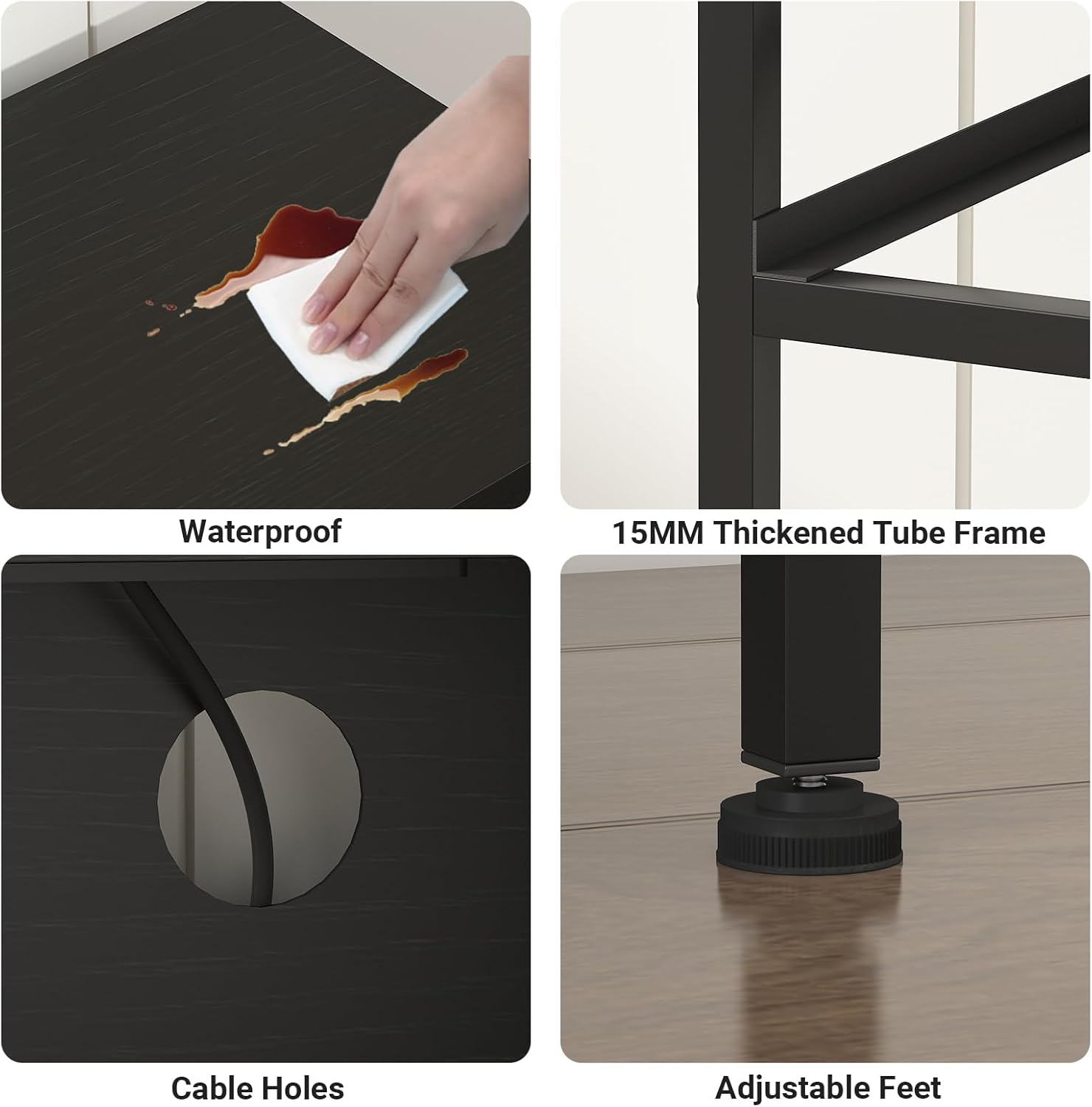 Advwin TV Unit Cabinet 140Cm with 16-Color RGB LED & Charging Station, TV Stand with 5 Storage Drawers & Open Shelf, Entertainment Center for Living Room, Bedroom, Black