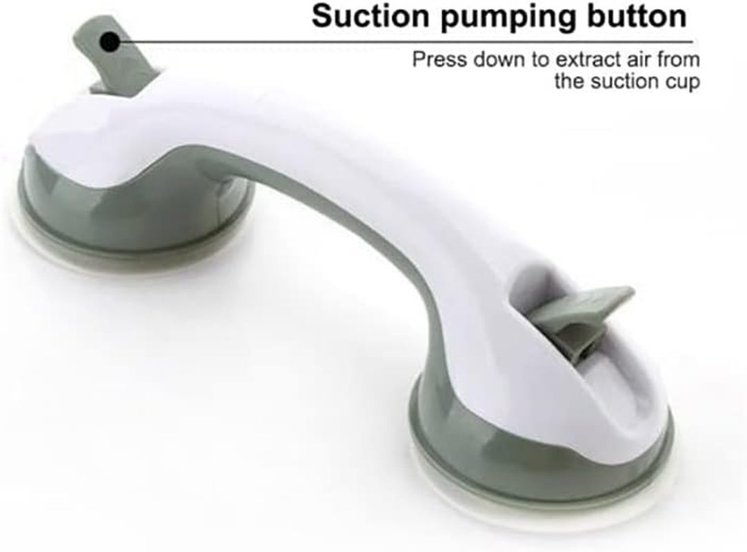 Bathroom Non-Slip Suction Grab Handle Safety Support Hand Rail, Adjustable Height, Easy Installation, Supports up to 350Lbs, 11.8"X3.54"X3.15" - Green image number 3