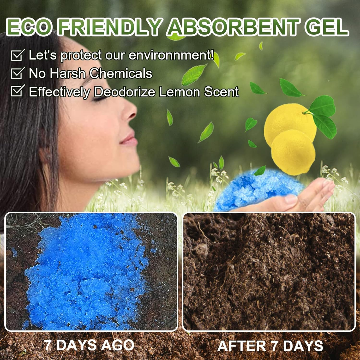 AOKE Portable Toilet Absorbent Gel Powder - Lemon 25 Pack Poo Deodorizing Treatment for Outdoor Camping and Hiking - Lavender60Pcs image number 3
