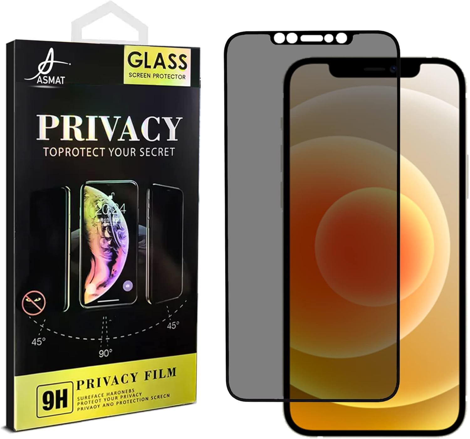 ASMAT Matte Ceramic Privacy Screen Protector for Iphone 11, 12, 13, Mini, Pro, Pro Max Tempered Glass Film Case Friendly 9H Hardness anti Spy for Apple (For Apple Iphone 13/13Pro)