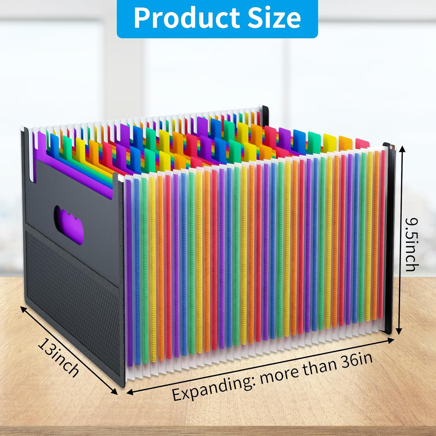 EOOUT 36 Pockets Expanding File Folder, Letter Size Accordion File Organizer with Cloth Edge Wrap Super Large Capacity for Storage Teachers Office and School Supplies image number 2